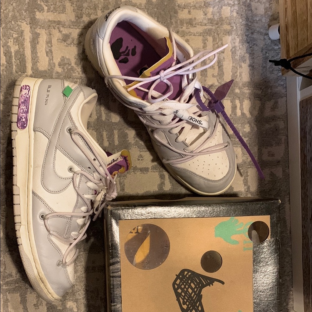 White and Purple Sneakers